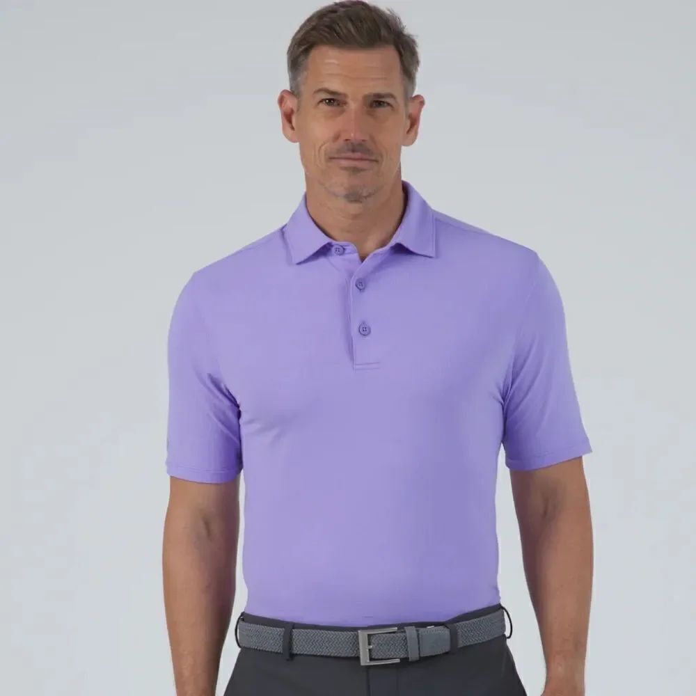 IBKUL Icefil Short Sleeve Polo Shirt Violet Purple Embroidered logo